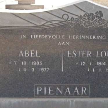 PIENAAR Abel 1905-1977 & Ester Louise 1914-1980