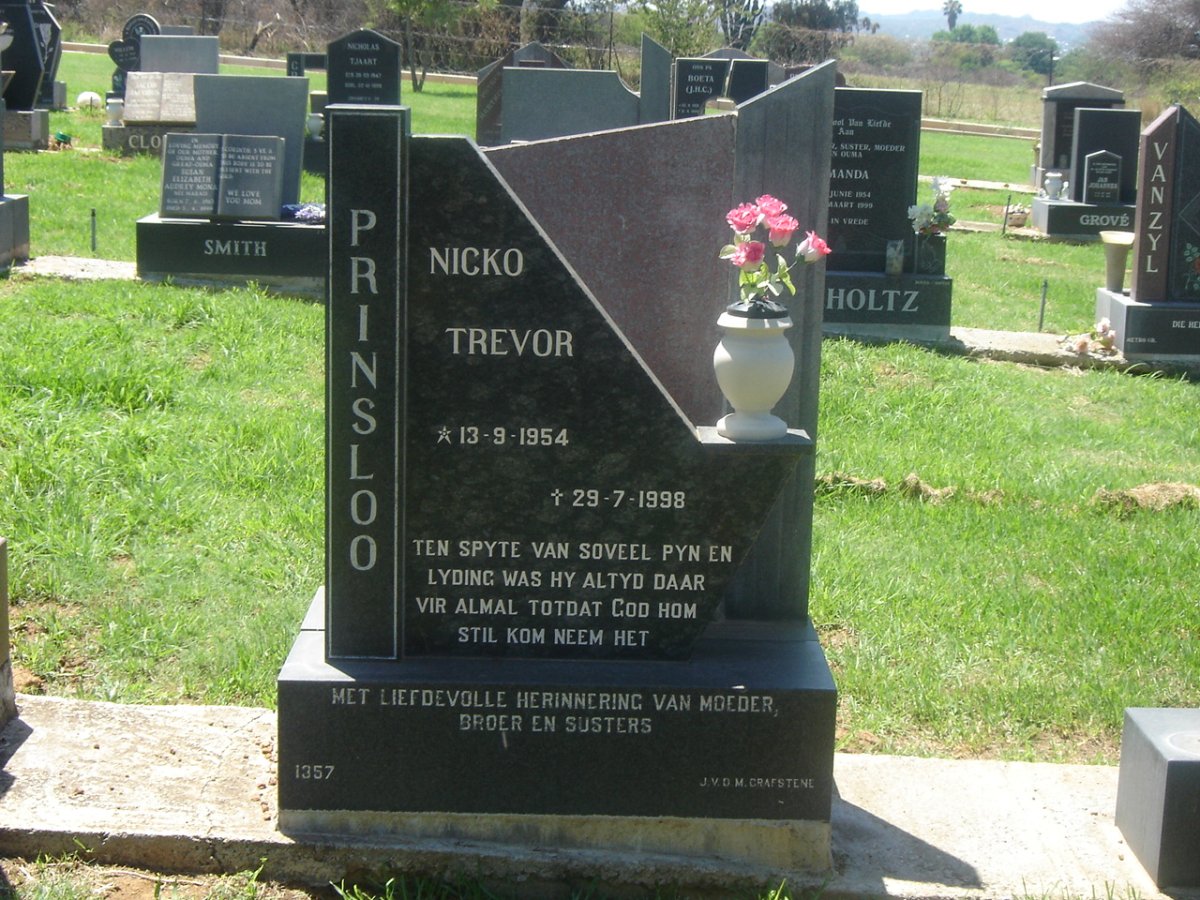 PRINSLOO Nicko Trevor 1954-1998