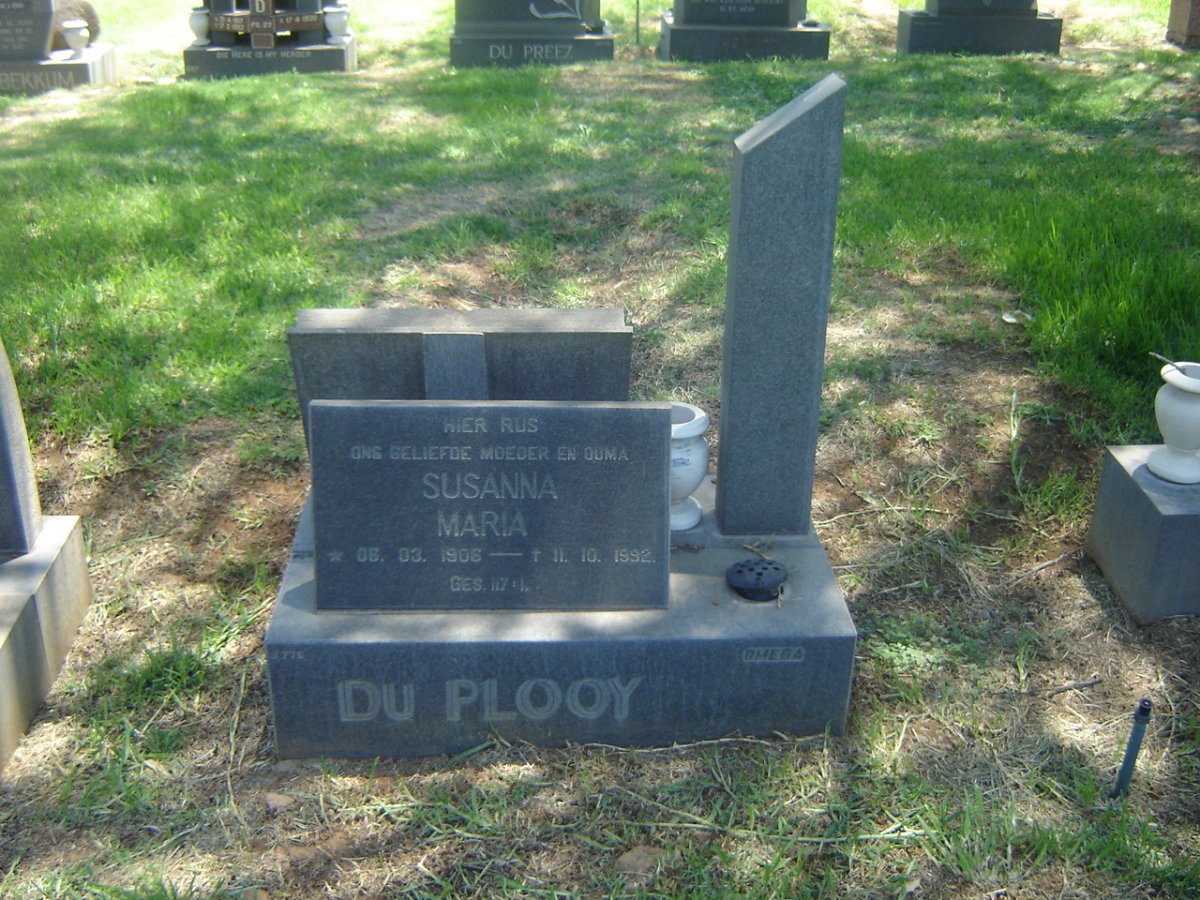 PLOOY Susanna Maria, du 1906-1992
