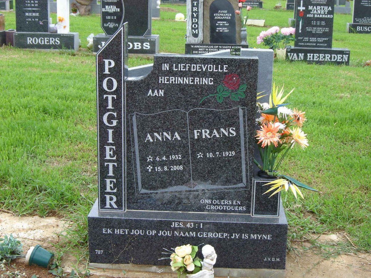 POTGIETER Frans 1929-  &amp; Anna 1932-2008