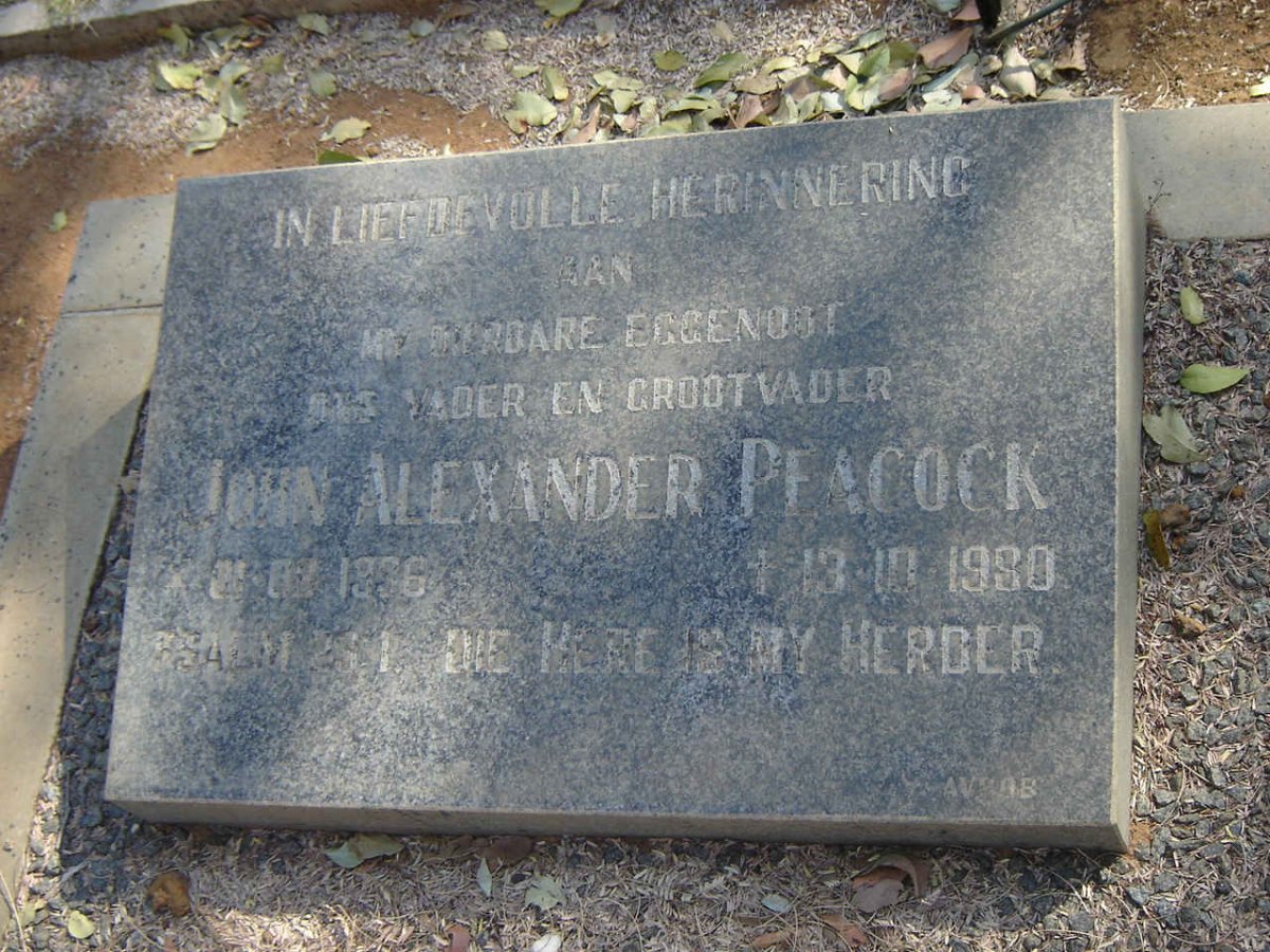 PEACOCK John Alexander