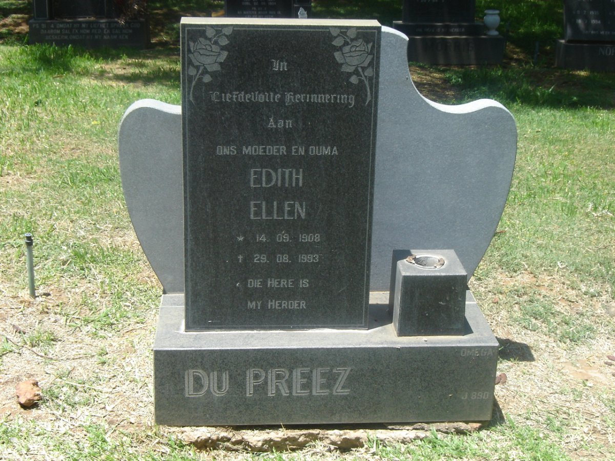 PREEZ Edith Ellen, du 1908-1993