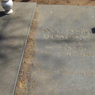 PISTORIUS Anna Sophia Magdalena nee STANDER 1891-1984