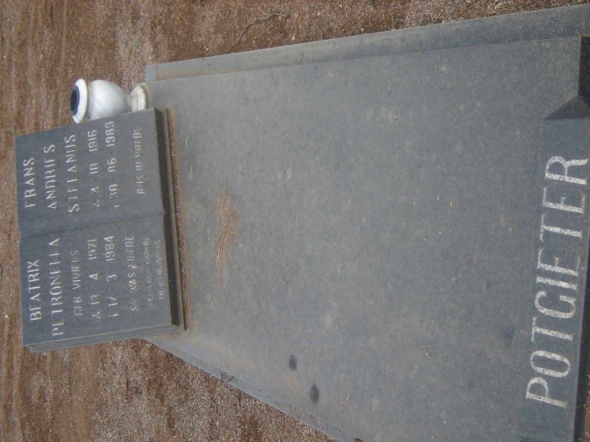 POTGIETER Frans Andries Stephanus 1916-1983 &amp; Beatrix Petronella VIVIERS 1921-1984 