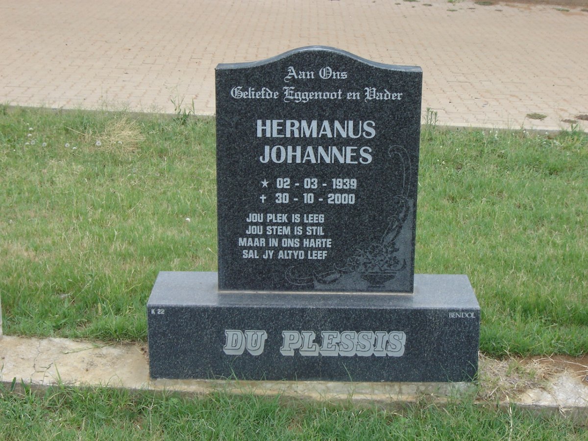 PLESSIS Hermanus Johannes, du 1938-2000