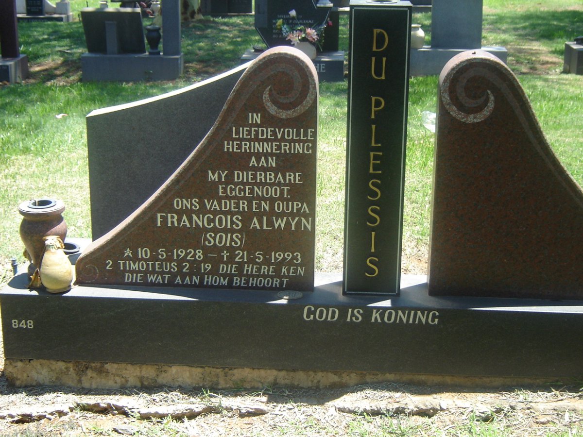 PLESSIS Francois Alwyn, du 1928-1992