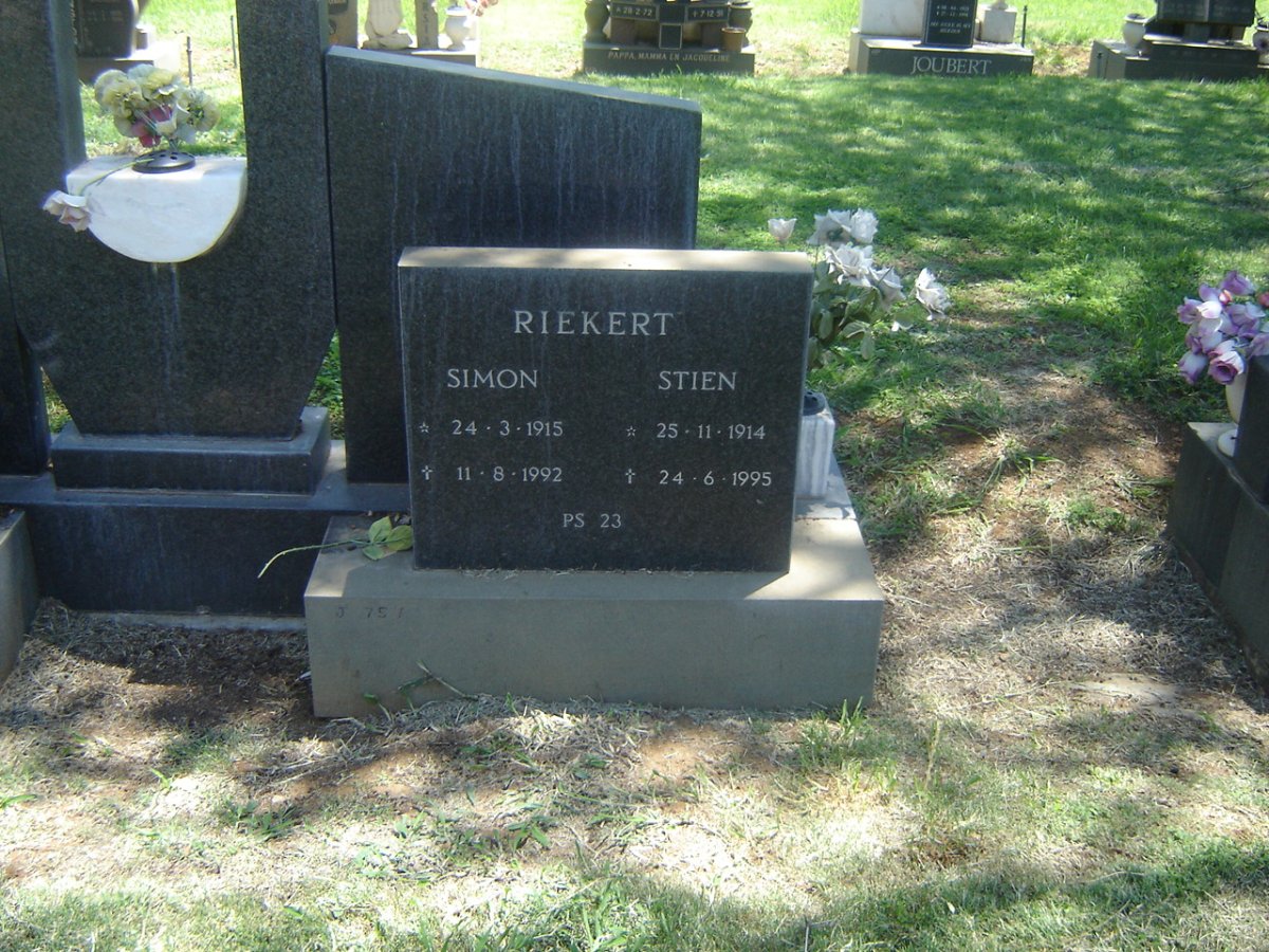 RIEKERT Simon 1915-1992 &amp; Stien 1914-1995