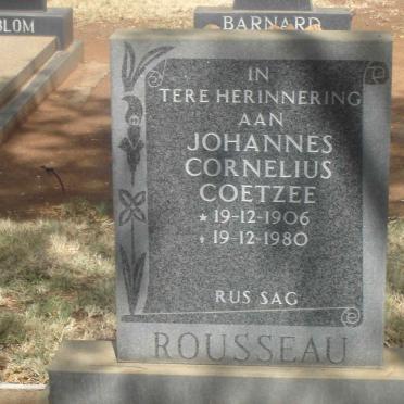 ROUSSEAU Johannes Cornelius Coetzee 1906-1980