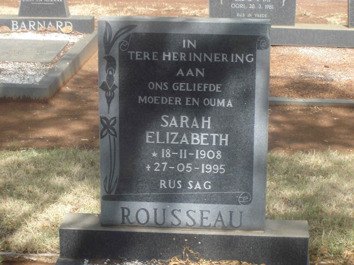 ROUSSEAU Sarah Elizabeth 1908-1995