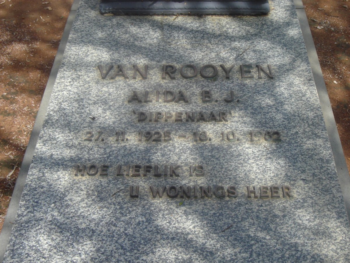 ROOYEN Alida B.J., van nee DIPPENAAR 1925-1982