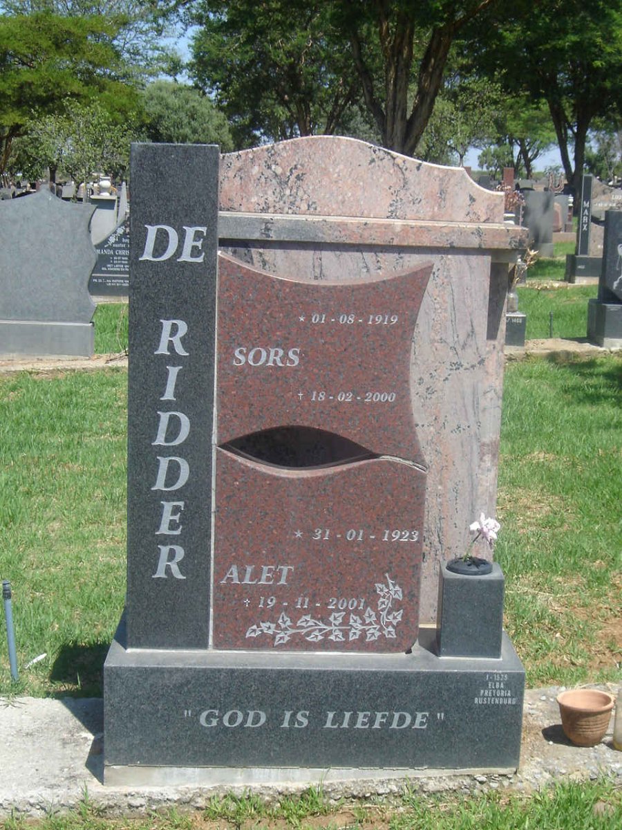 RIDDER Sors, de 1919-2000 &amp; Alet 1923-2001