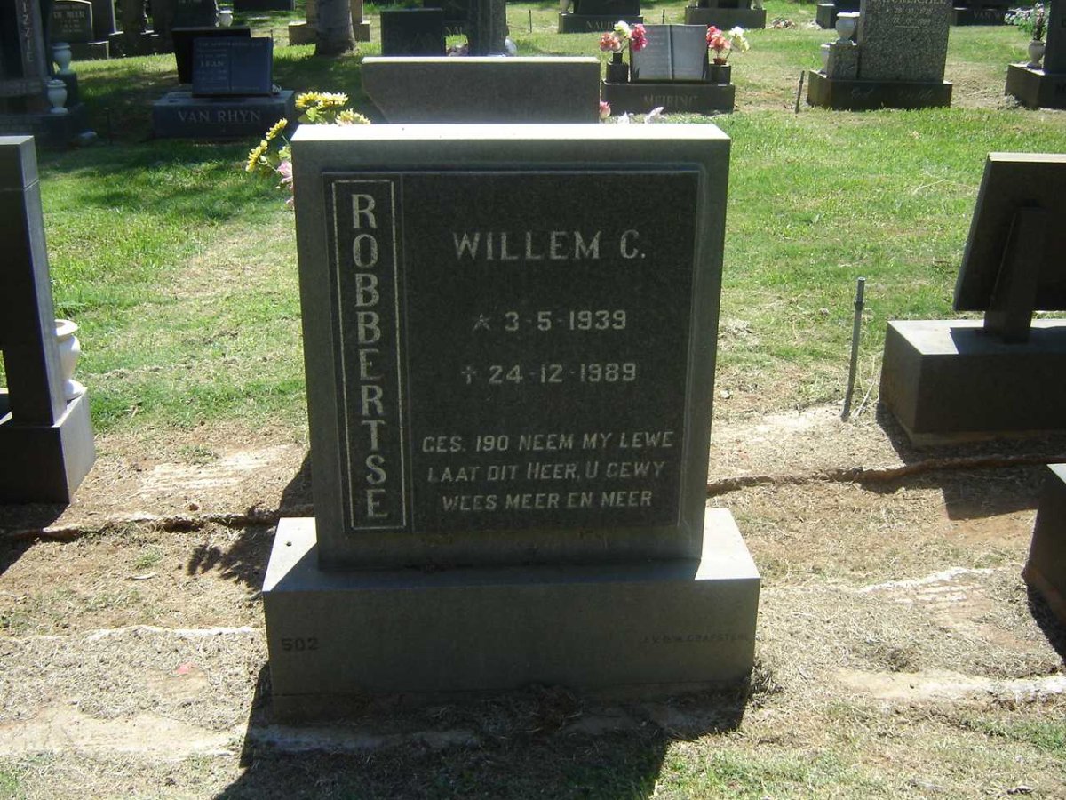 ROBBERTSE Willem C. 1939-1989