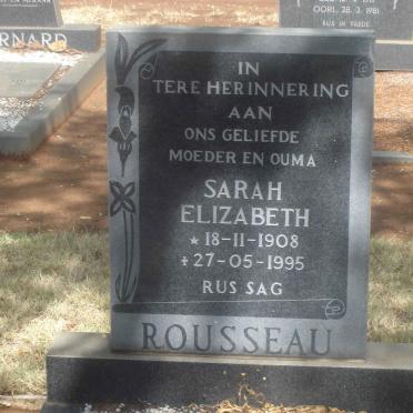 ROUSSEAU Sarah Elizabeth 1908-1995