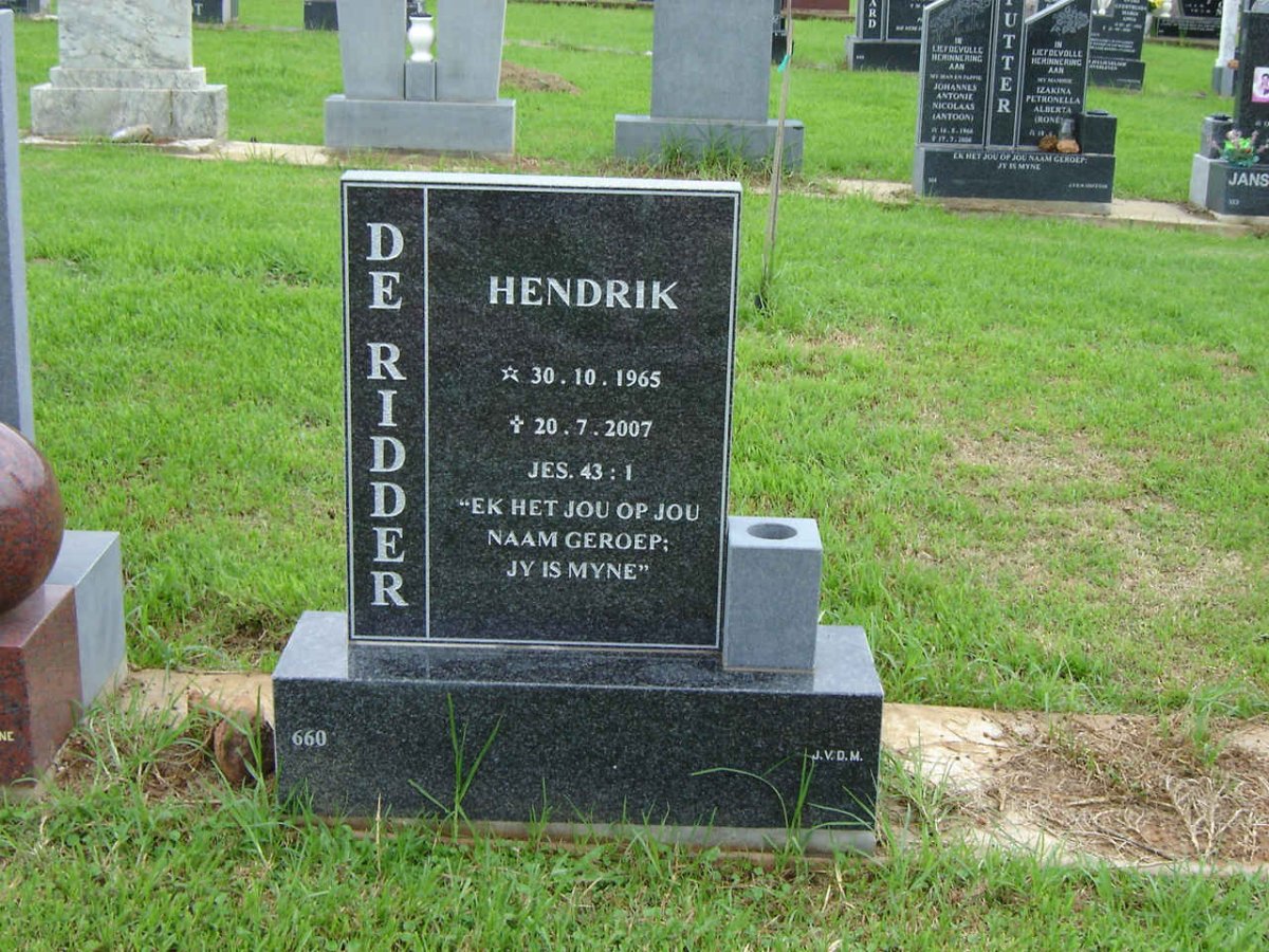 RIDDER Hendrik, de 1965-2007