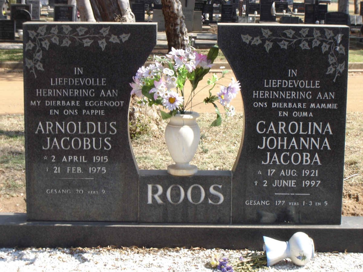 ROOS Arnoldus Jacobus 1915-1975 & Carolina Johanna Jacoba 1921-1997