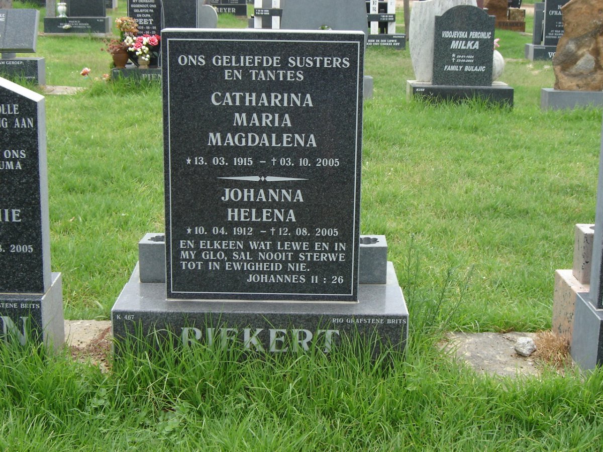 RIEKERT Catharina Maria Magdalena 1915-2005 :: RIEKERT Johanna Helena 1912-2005
