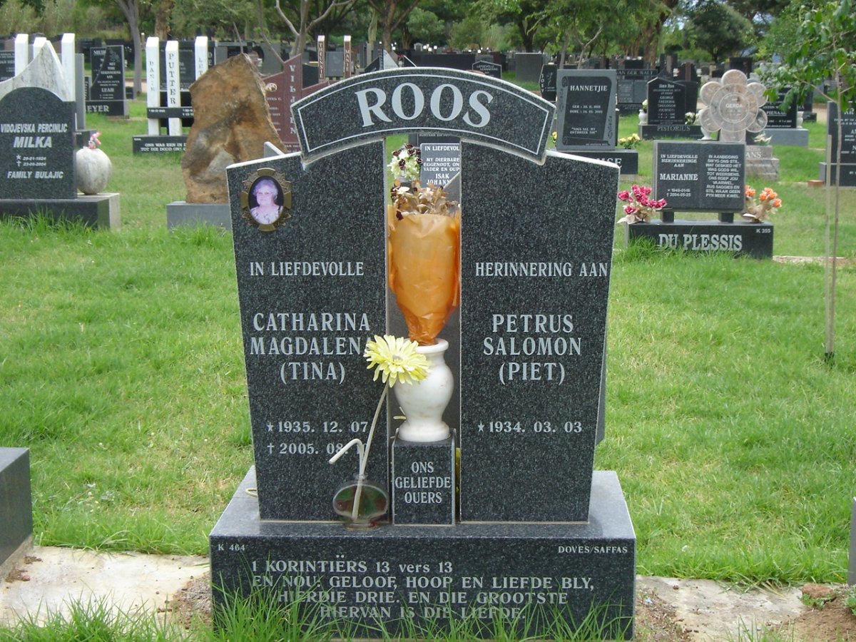 ROOS Petrus Salomon 1934- &amp; Catharina Magdalena 1935-2005