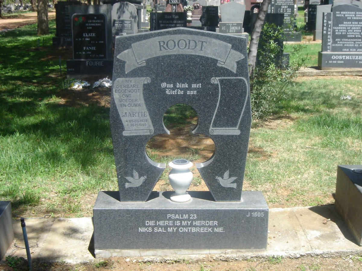 ROODT Martie 1929-1999