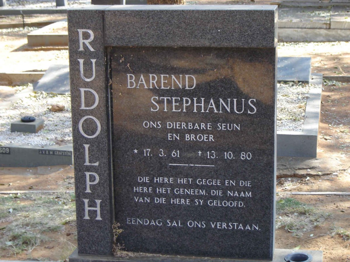 RUDOLPH Barend Stephanus 1961-1980