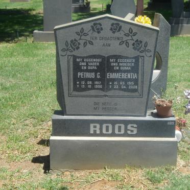 ROOS Petrus G. 1917-1996 &amp; Emmerentia 1915-2008