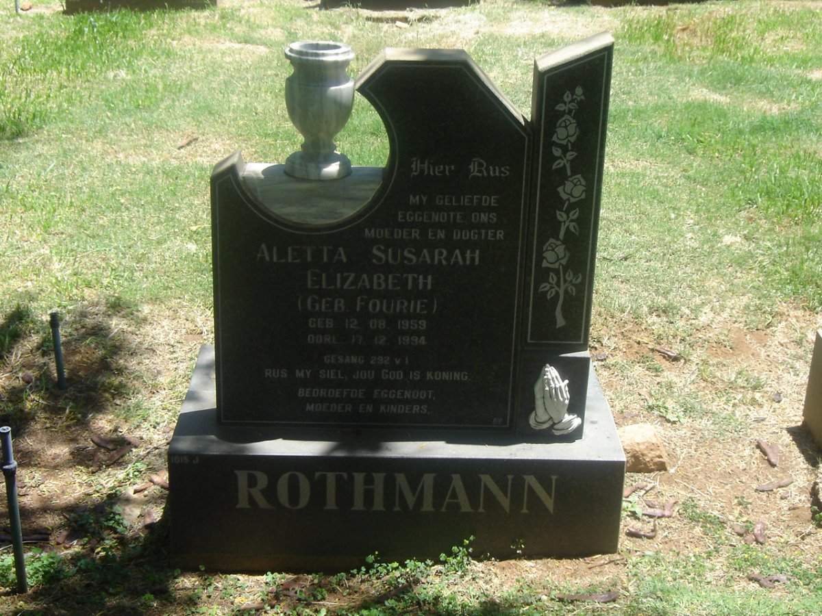 ROTHMAN Aletta Susarah Elizabeth nee FOURIE 1959-1994