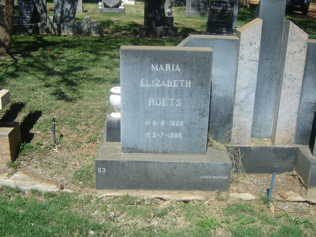 ROETS Maria Elizabeth 1928-1985