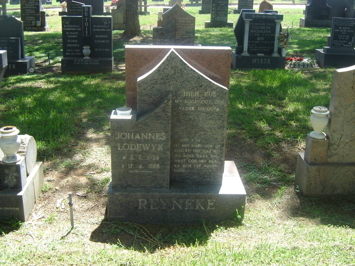 REYNEKE Johannes Lodewyk 1926-1988