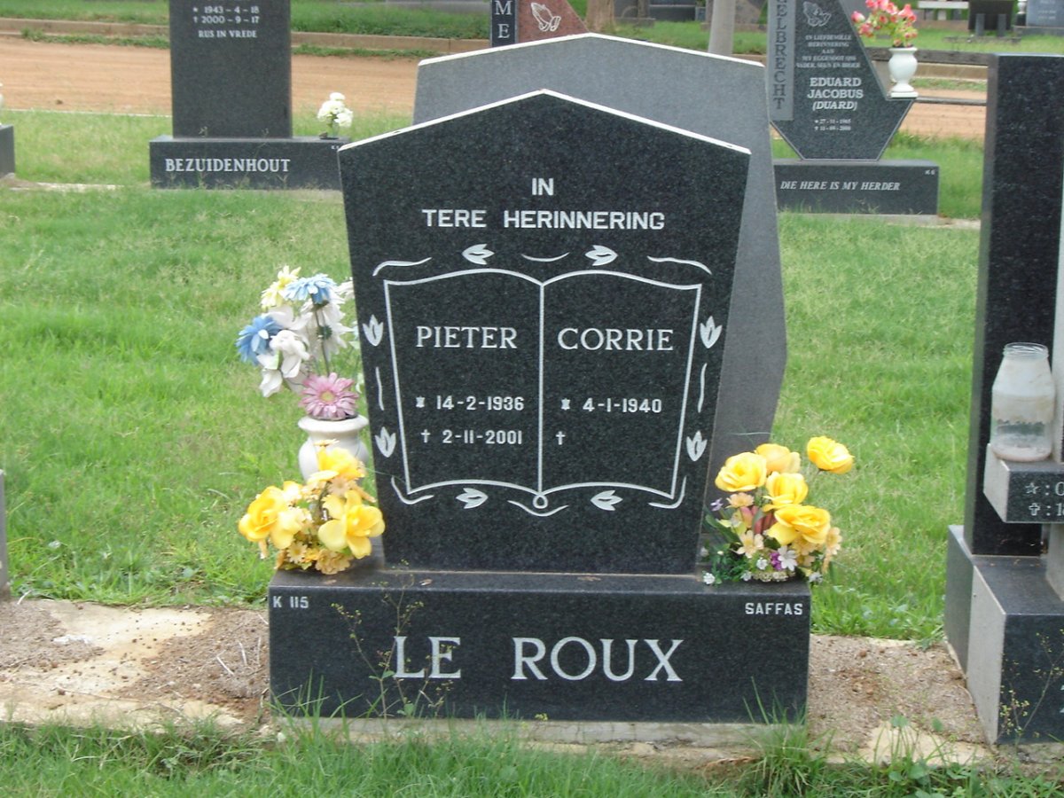 ROUX Pieter, le 1936-2001 &amp; Corrie 1940-