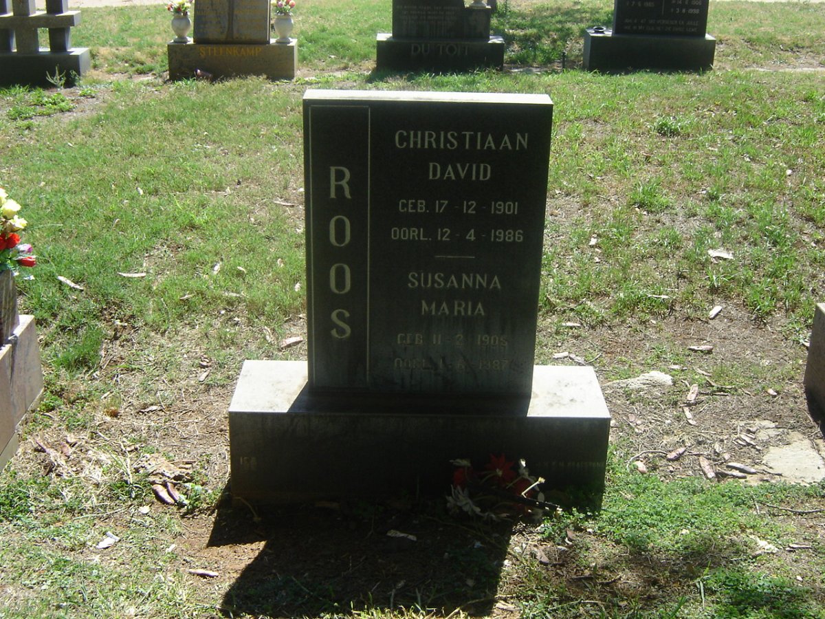 ROOS Christiaan David 1901-1986 &amp; Susanna Maria 1905-1987