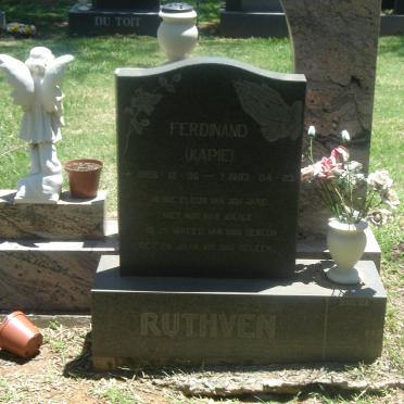 RUTHVEN Ferdinand 1966-1993