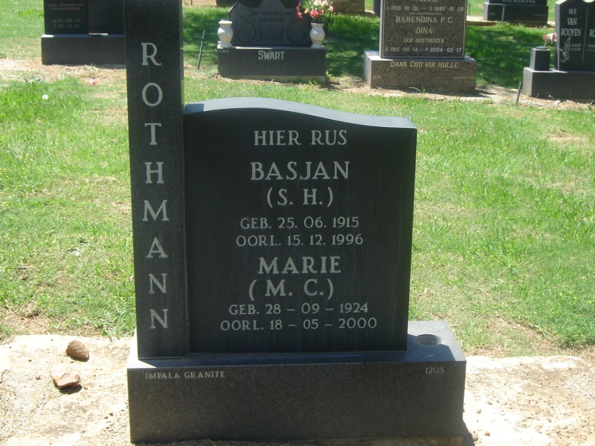 ROTHMANN S.H. 1915-1996 &amp; M.C. 1924-2000