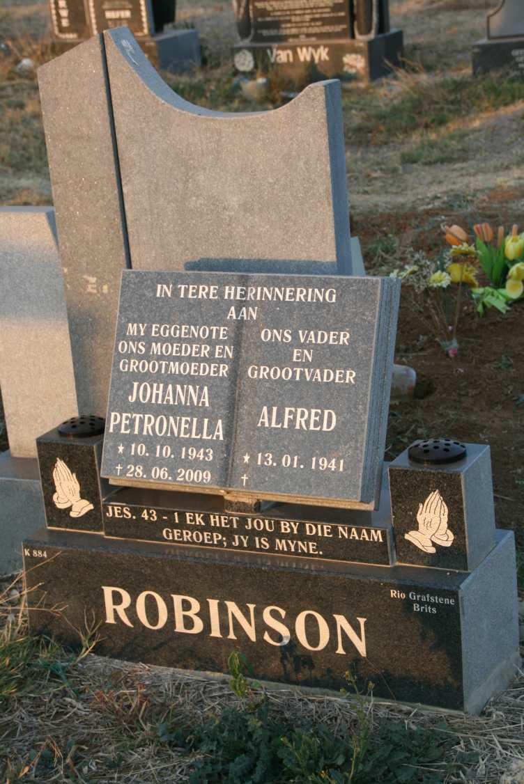 ROBINSON Alfred 1941-  & Johanna Petronella 1943-2009