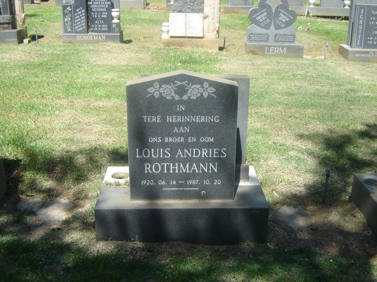 ROTHMANN Louis Andries 1920-1987