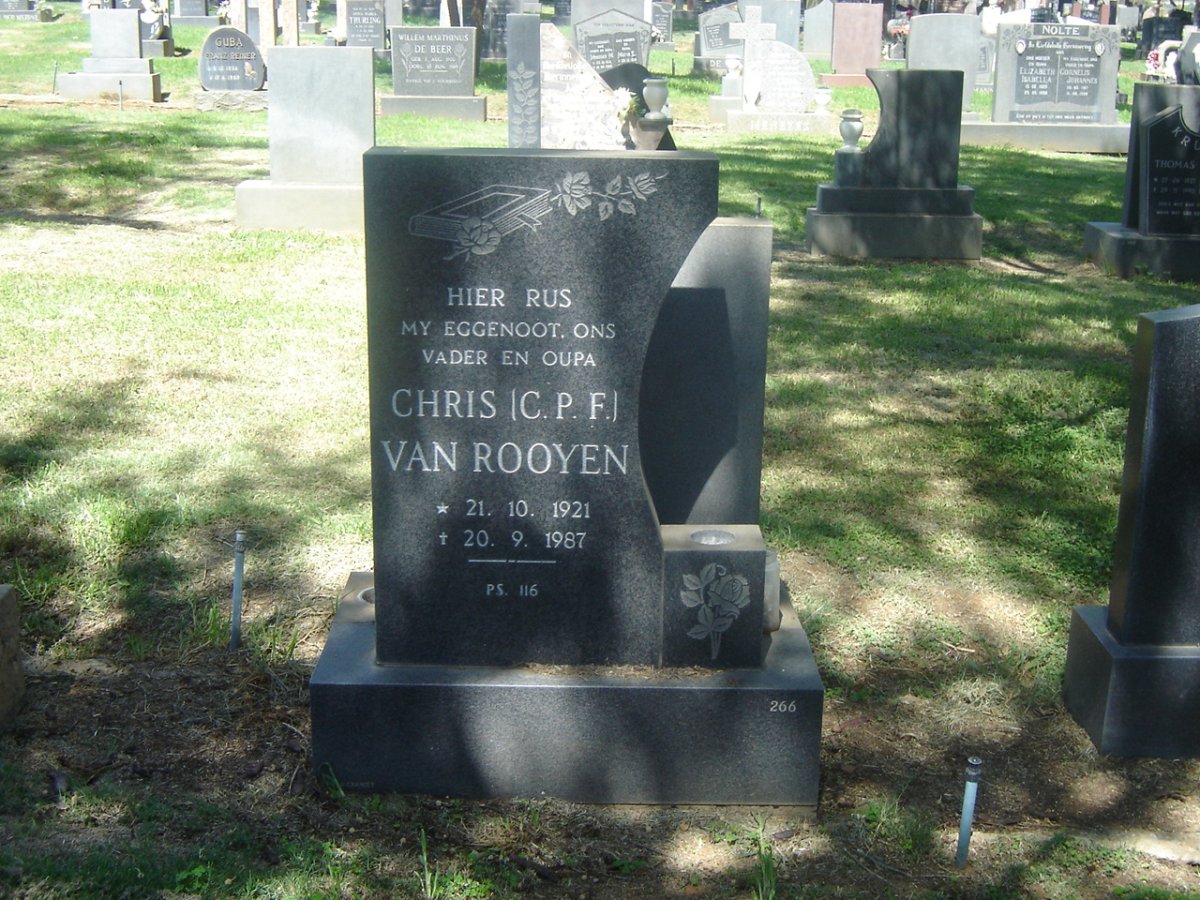 ROOYEN C.P.F., van 1921-1987