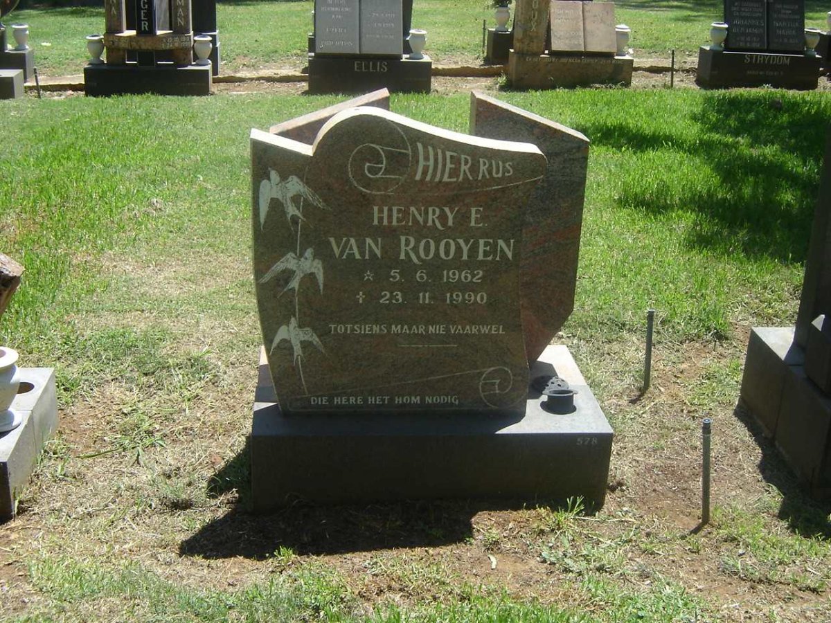 ROOYEN Henry E., van 1962–1990