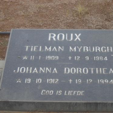 ROUX Tielman Myburgh 1909-1984 &amp; Johanna Dorothea 1912-1994