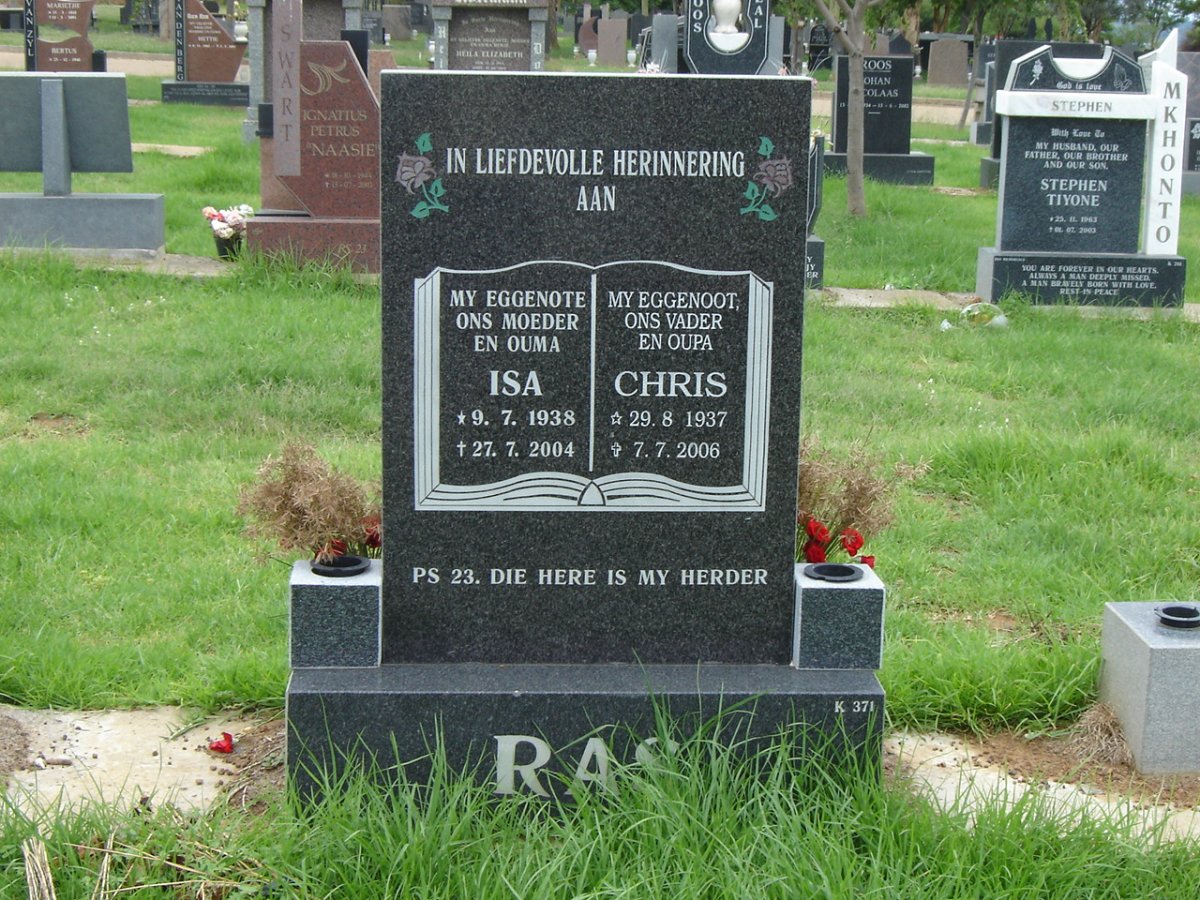 RAS Chris 1937-2006 &amp; Isa 1938-2004
