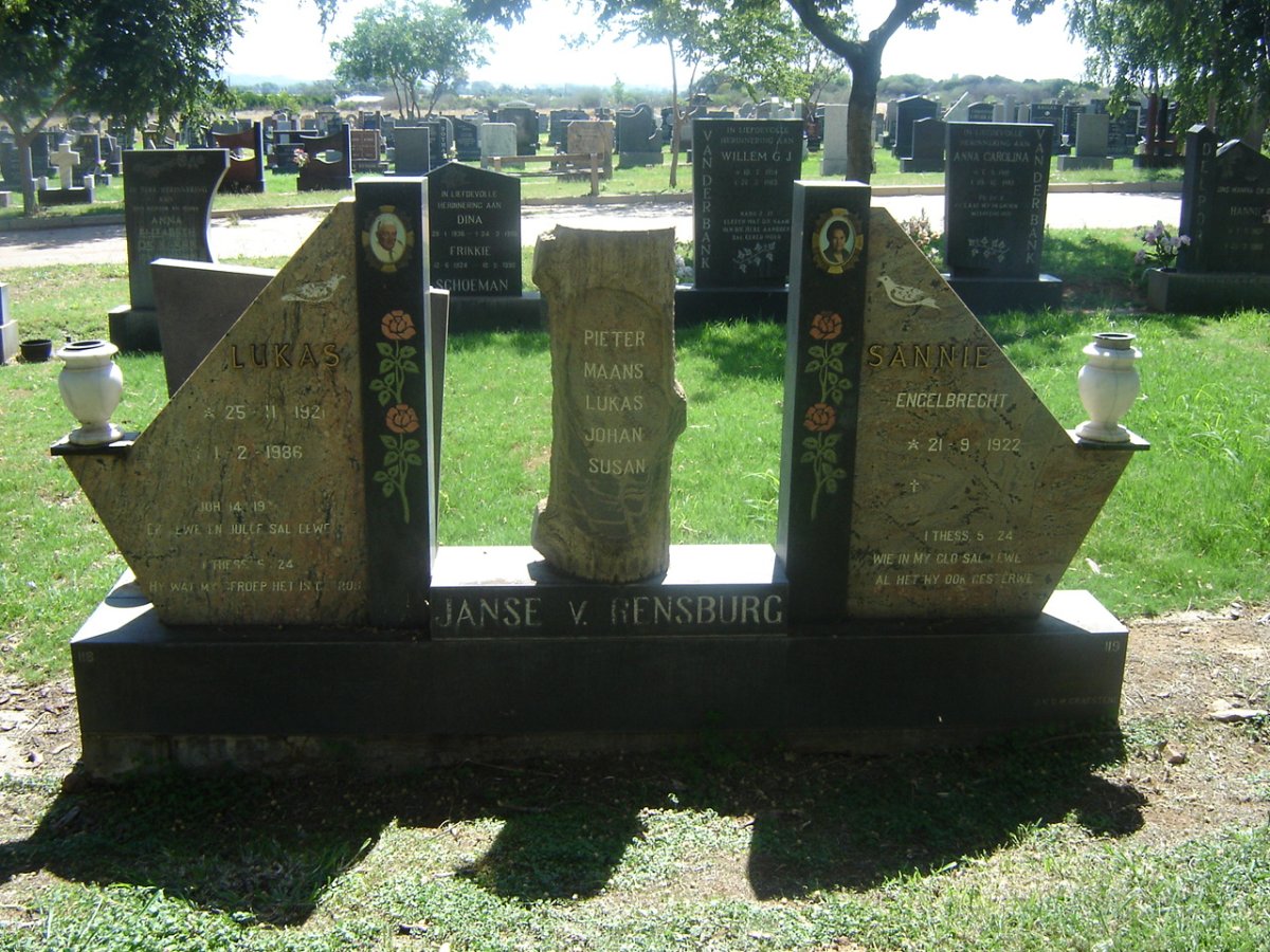 RENSBURG Lukas, Janse van 1921-1986 &amp; Sannie ENGELBRECHT 1922-