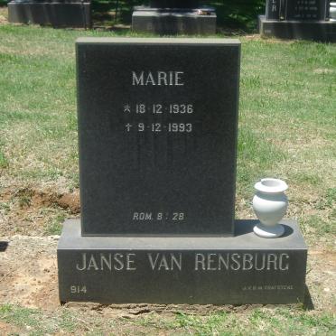 RENSBURG Marie, Janse van 1936-1993