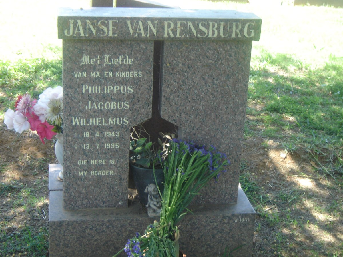 RENSBURG Philippus Jacobus Wilhelmus, Janse van 1943-1995