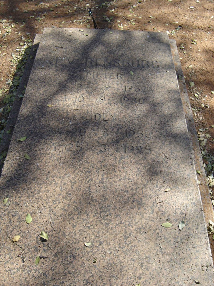 RENSBURG Pieter, J. v. 1952-1980 & Joey 1959-1995
