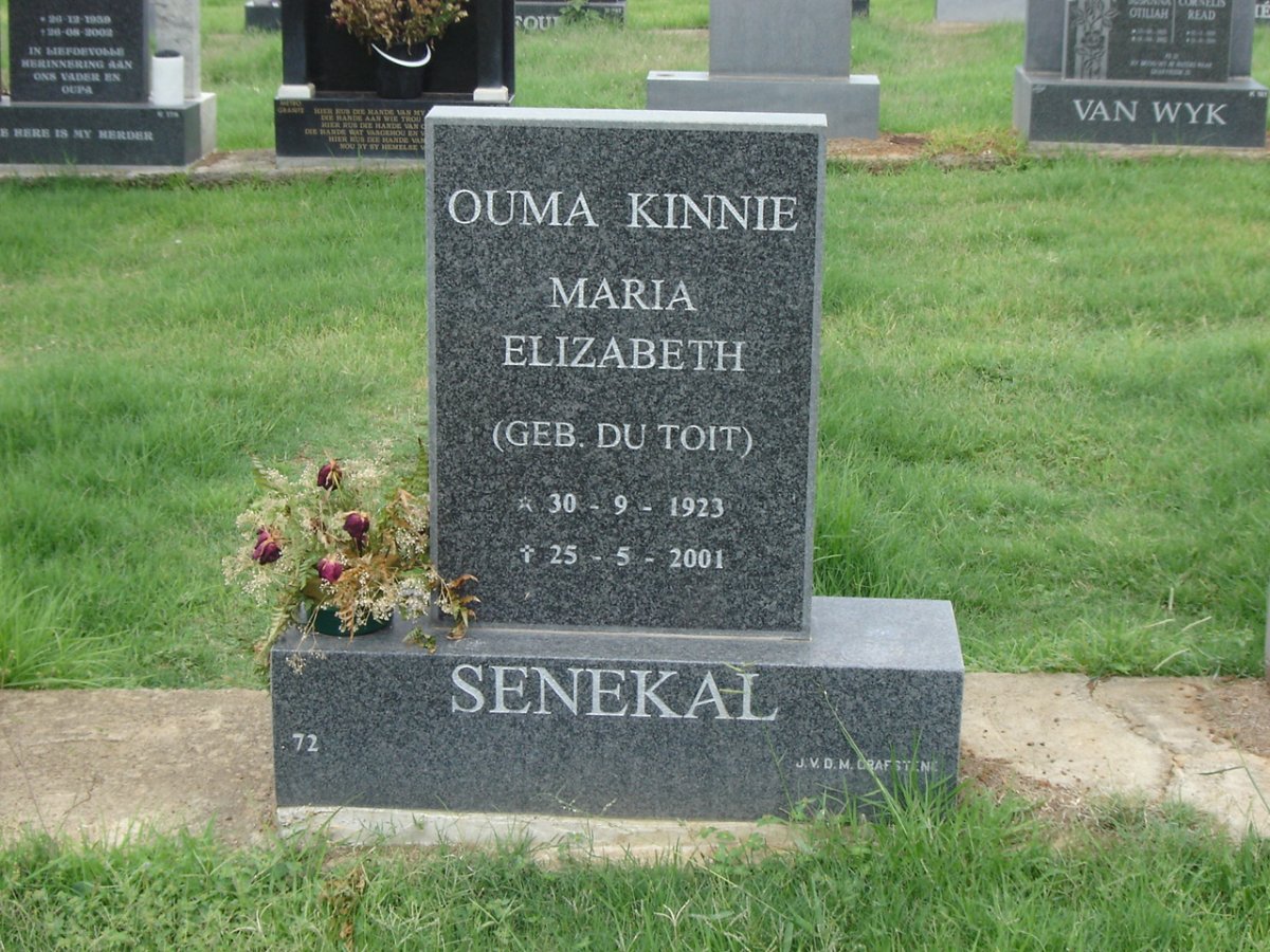 SENEKAL Maria Elizabeth nee DU TOIT 1923-2001