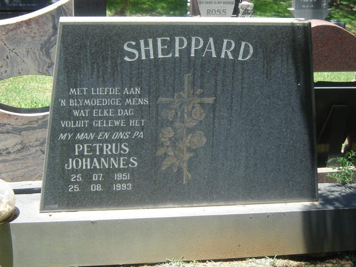 SHEPPARD Petrus Johannes 1951-1993