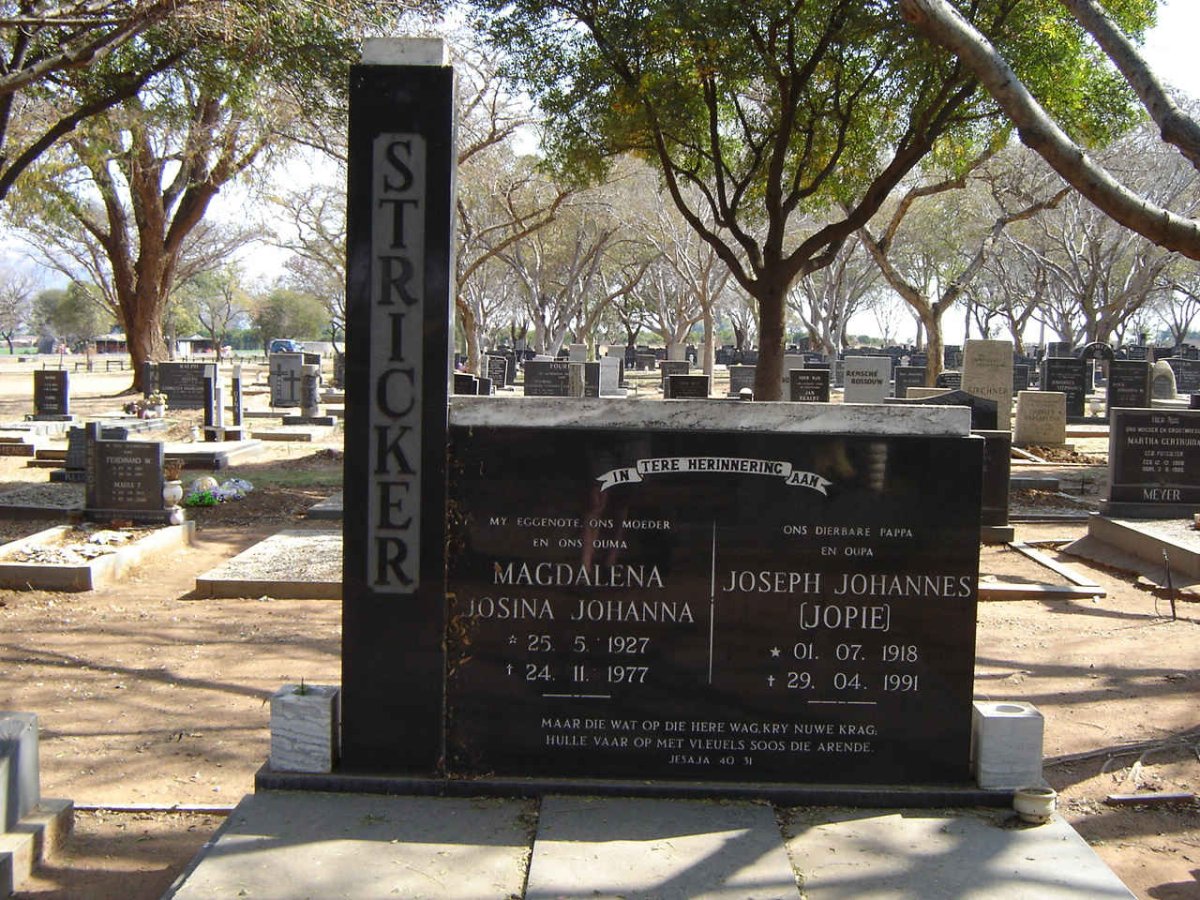 STRICKER Joseph Johannes 1918-1991 & Magdalena Josina Johanna 1927-1977