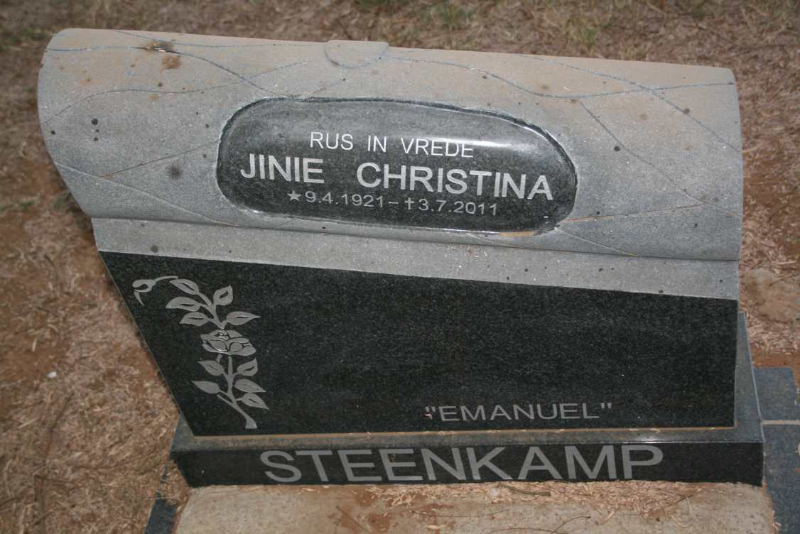 STEENKAMP Jinie Christina 1921-2011