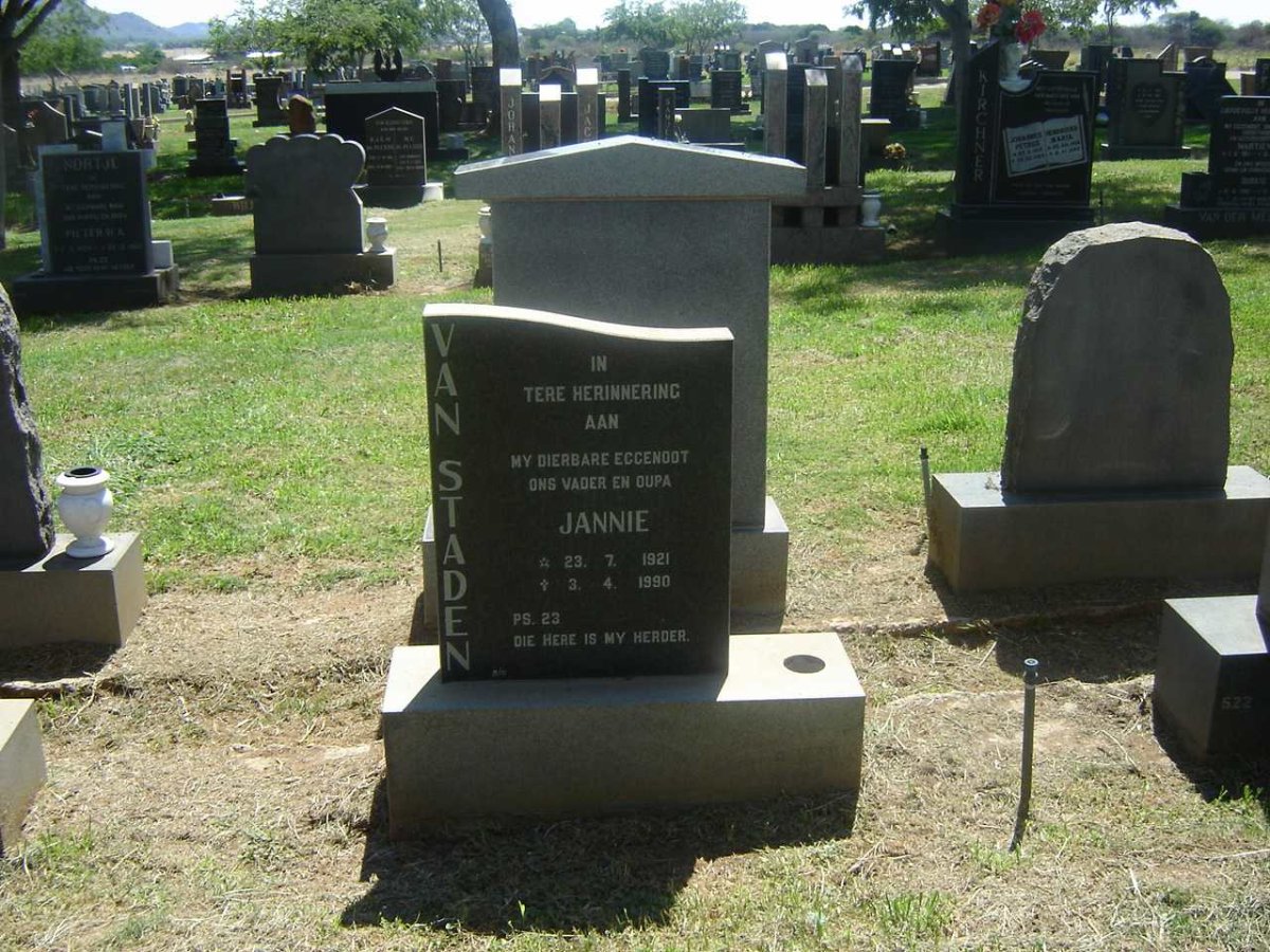 STADEN Jannie, van 1921-1990