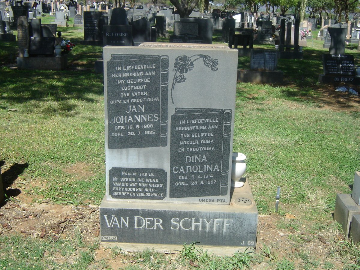 SCHYFF Jan Johannes, van der 1908-1985 &amp; Dina Carolina 1914-1997