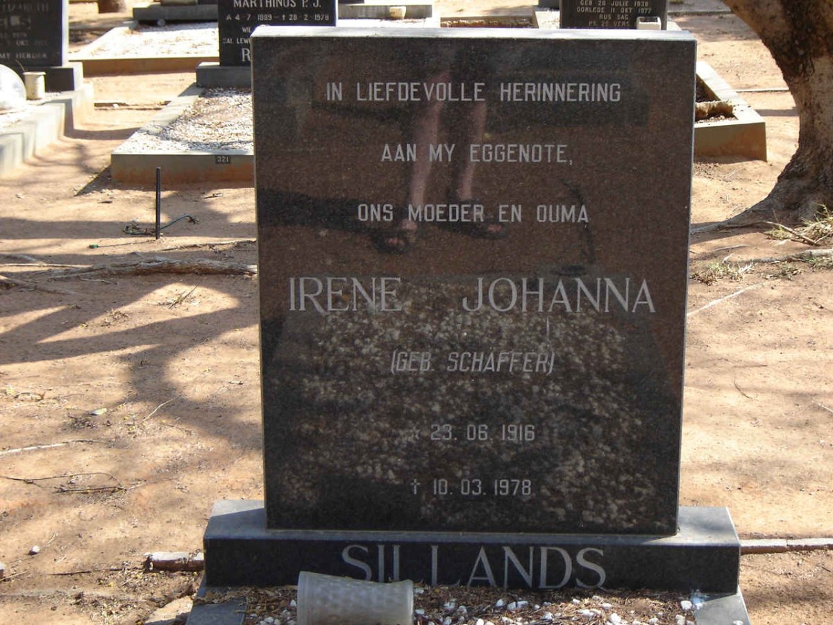 SILLANDS Irene Johanna nee SCHAFFER 1916-1978