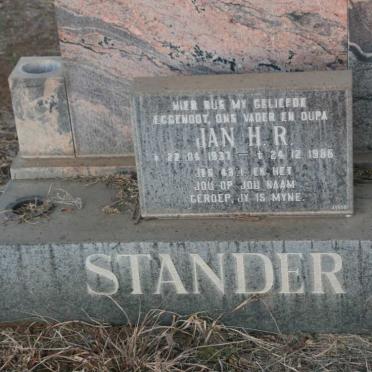 STANDER Jan H.R. 1937-1986