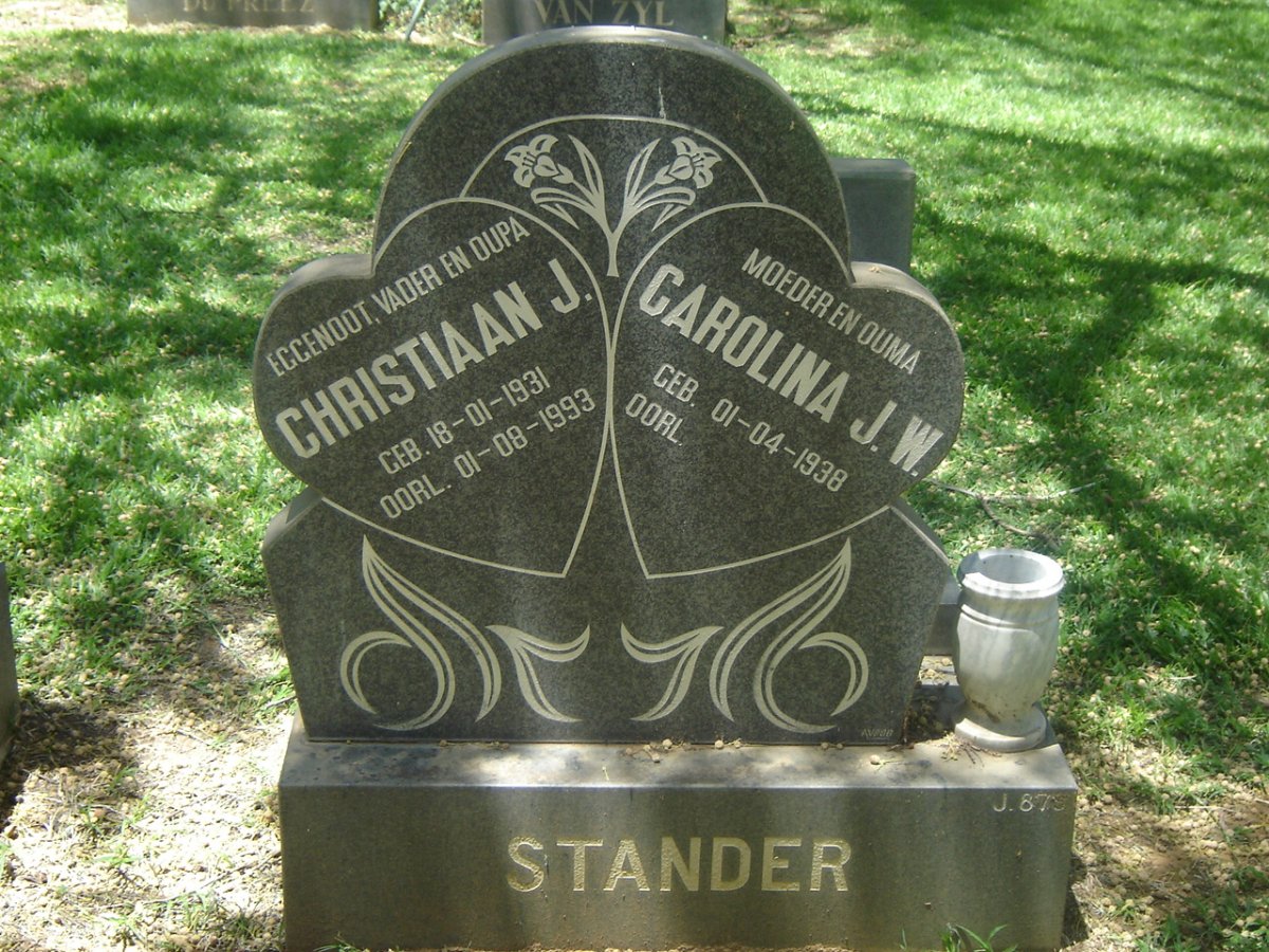 STANDER Christiaan J. 1931-1993 &amp; Carolina J.W. 1938